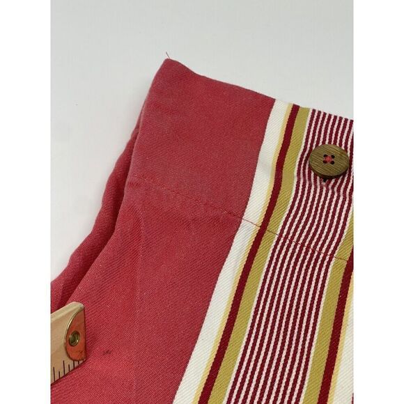 Pottery Barn FRENCH STRIPE Cotton Twill 24” EURO Pillow Shams Red Pair Set Of 2 - Picture 5 of 6